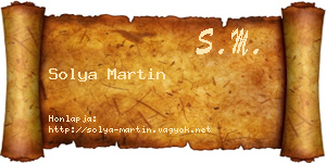 Solya Martin névjegykártya