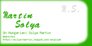 martin solya business card